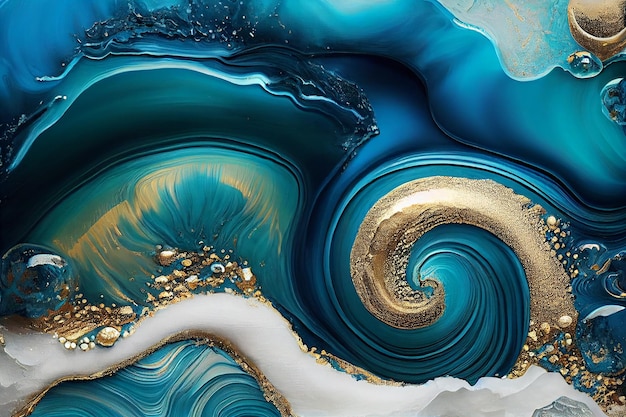 Abstrakcyjny ocean ART Natural Luxury Style łączy w sobie
