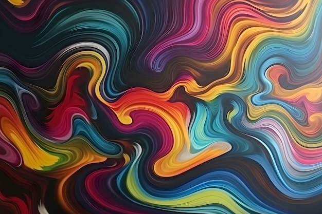 Abstrakcyjny płynny mural kolorowy generatywny ai