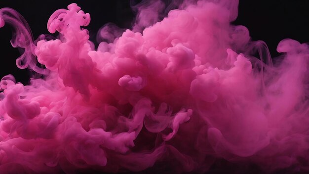 Abstrakcyjny różowy dym na czarnym tle