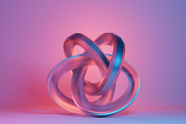 Abstrakcyjny różowy kształt na różowym i księżycowym tle Ilustracja 3D Gładki kształt renderowania 3D