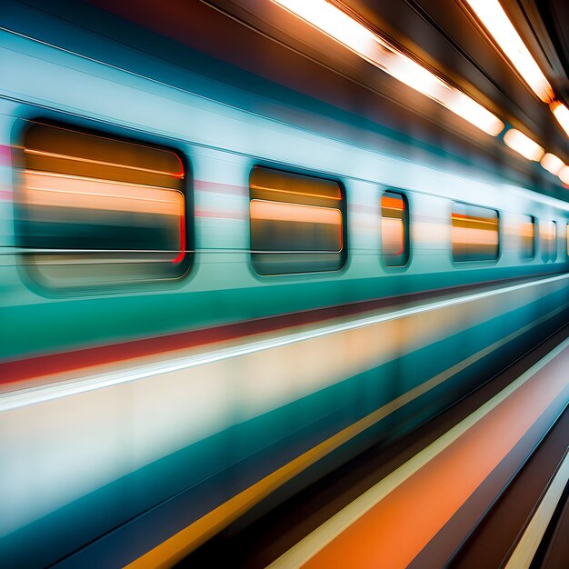 abstrakcyjny ruch niewyraźny widok z poruszającego się pociągu ai generatywny