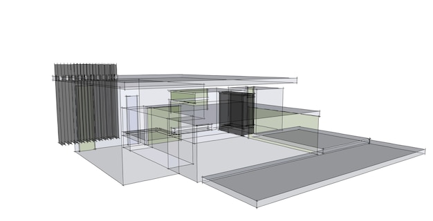 Abstrakcyjny szkic, architektoniczny, budowlany, szkieletowy