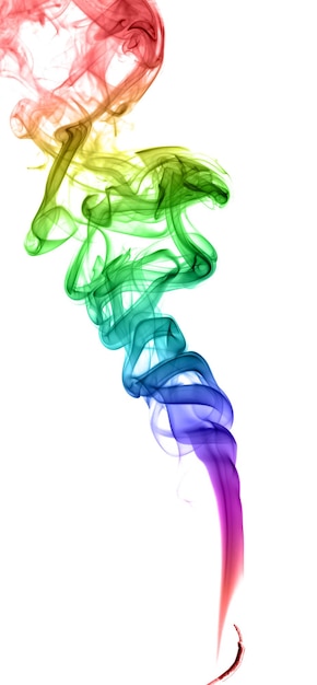 Zdjęcie abstrakcyjny wielobarwny dym na jasnym tle