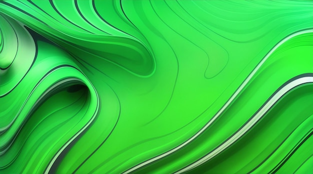 Abstrakcyjny wzór fali tło żywy zielony kolor Generatywna sztuczna inteligencja