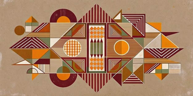 Abstrakcyjny wzór graficzny postmodernistyczne symbole sztuki z odważnymi kształtami geometrycznymi