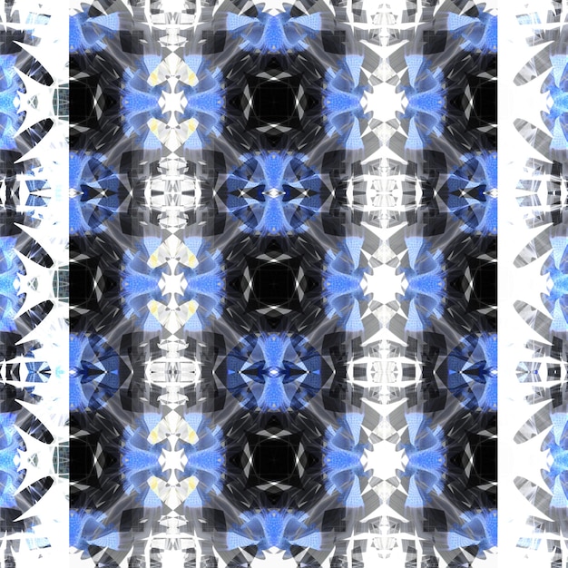 Abstrakcyjny wzór z płatkiem śniegu w białych czarnych i niebieskich kolorach