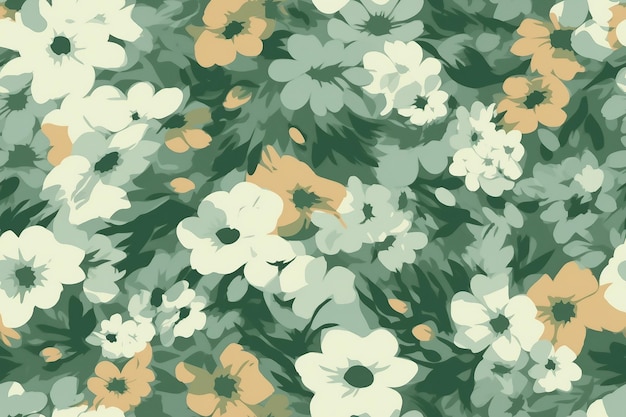 Abstrakcyjny zielony kamuflaż kwiatowy Wzorzec bezszwowy Nowoczesny wzór skóry zwierzęcej z kształtami kwiatów Kreatywny współczesny wzór kwiatowy bez szwów