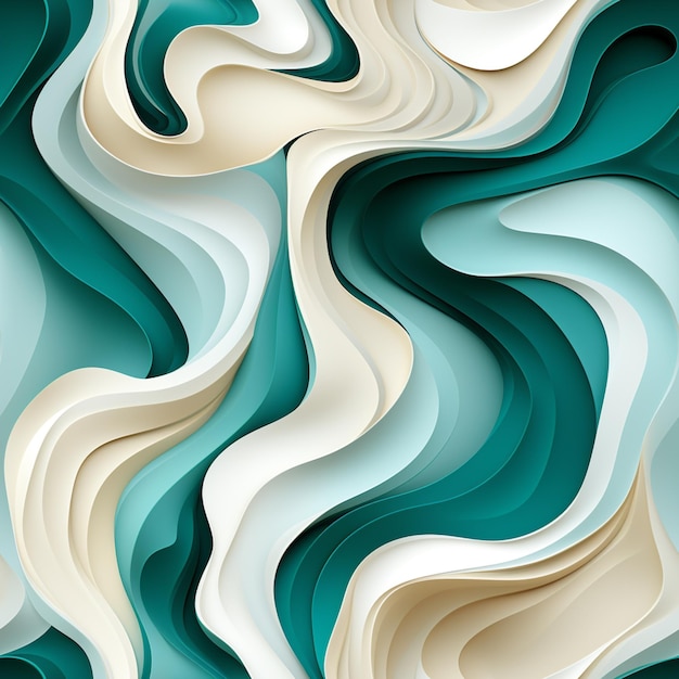 Abstrakt 3d paper cut waves background generative ai