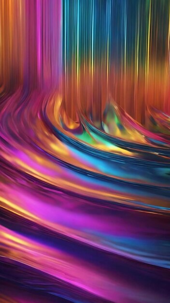 Zdjęcie abstrakt 3d render kolorowy projekt tła holograficzne spektrum odbicia powierzchni