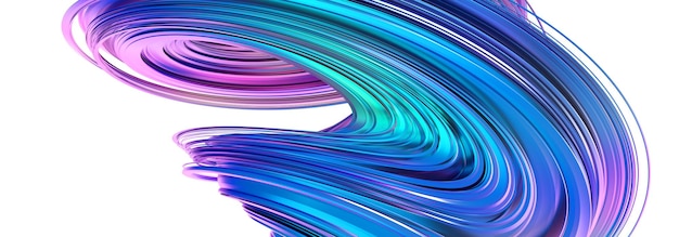 Abstrakt 3d rendering skręcony kształt nowoczesna ilustracja projekt tła