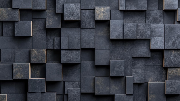 Abstrakt Ciemno Szara Kockowa Mozaika Teksturowany Render 3D