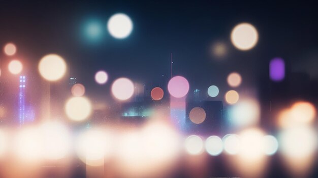 Abstrakt City Lights Blur Migające Tło Wygenerowane Przez Ai