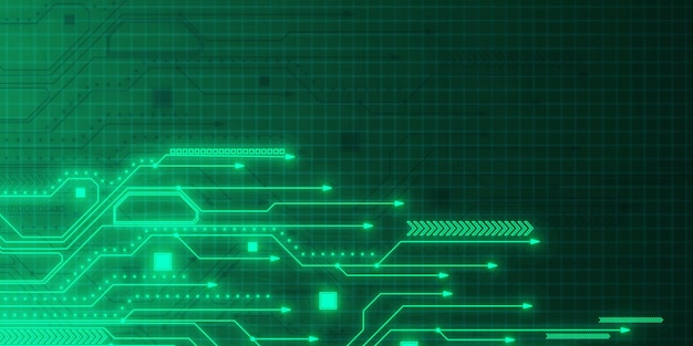Abstrakt cyfrowy zielony układ sieciowy tapeta Koncepcja strony docelowej Innowacja technologiczna i koncepcja AI Rendering 3D