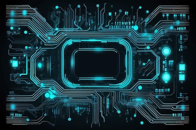 Abstrakt futurystyczna płytka obwodowa Ilustracja koncepcja technologii cyfrowej wysokiej jakości komputera Tło wektorowe