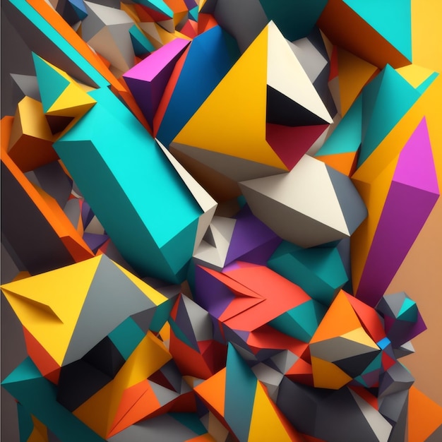 abstrakt geometryczny 3D