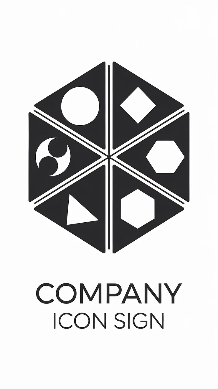 Zdjęcie abstrakt hexagon logo firmy ikona znak wektorowy projekt