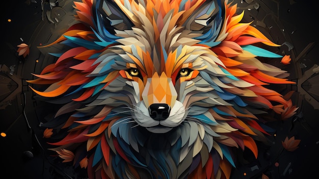 Abstrakt Ilustracja Wolf dla tła