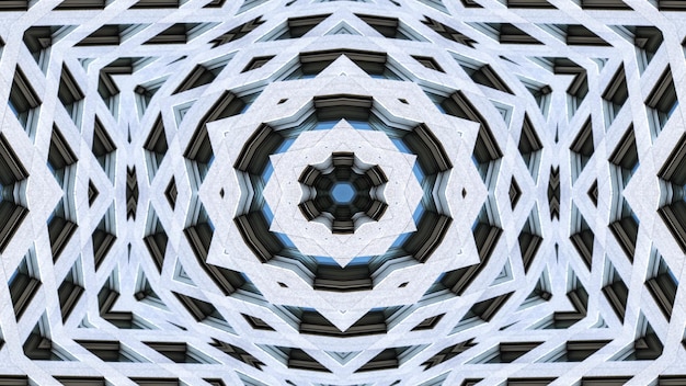 Abstrakt Kolorowy Hipnotyczny Symetryczny Wzorzec Ornacyjny Dekoracyjny Kaleidoskop Ruch Krąg Geometryczny I Kształty Gwiazd