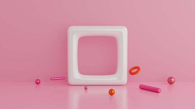 Abstrakt kształty geometryczne. Minimalistyczny tło ściana z cegieł.