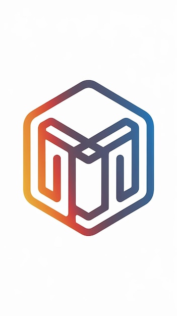 Abstrakt M logo liniowy znak sześciokątny z wektorowym projektem wizytówki marki