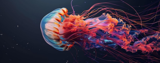 Abstrakt Meduza w głębokim niebieskim morzu