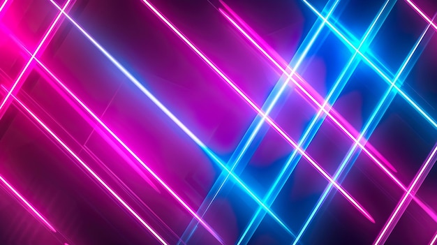 Abstrakt Neon fioletowy i niebieski kolor wiązka światła pozioma linia świecąca tło