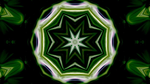 Abstrakt Pędzel atrament eksploduje Rozprzestrzenianie się Gładkie Koncepcja Symetryczny Wzorzec Ornamentalny Dekoracyjny Kaleidoskop Ruch Krąg geometryczny i kształty gwiazd