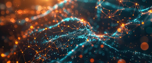 Abstrakt technologii Blockchain Fractal Nodes Technologia Abstrakt background