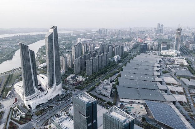 Aerospace Nanjing Financial Central City Krajobraz panoramiczny widok