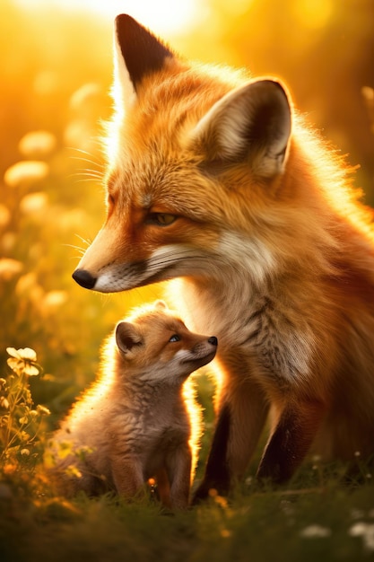 Affection Fox i portret dziecka