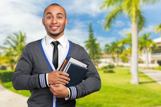 Afroamerykański student z książką