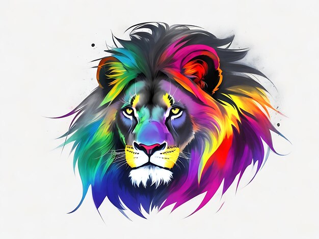 afryka dzieło sztuki kolorowe kolory graficzne indyjski król leo lew ssak grzywa farba post
