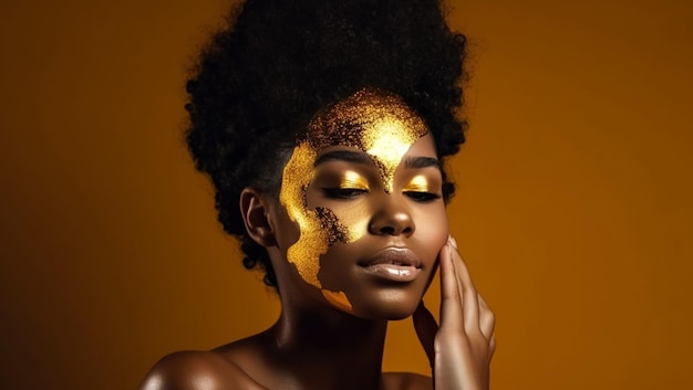 Afrykańska kobieta Koncepcja piękna kobiety Afro stworzona przy użyciu technologii Generative AI
