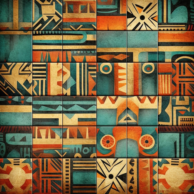 Afrykańska tkanina z wzorem ndebele