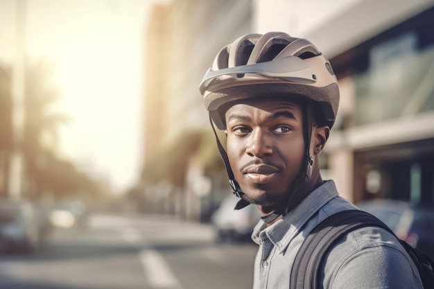 Afrykański mężczyzna na rowerze Osoba dorosła Wygeneruj AI
