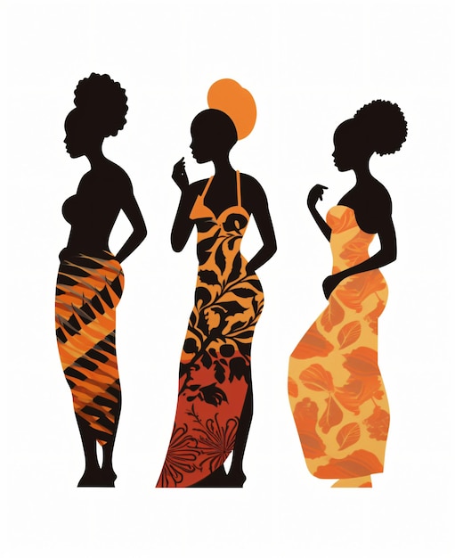 Zdjęcie afrykańskie rzeźby kobiet wycięcia dekoracyjne