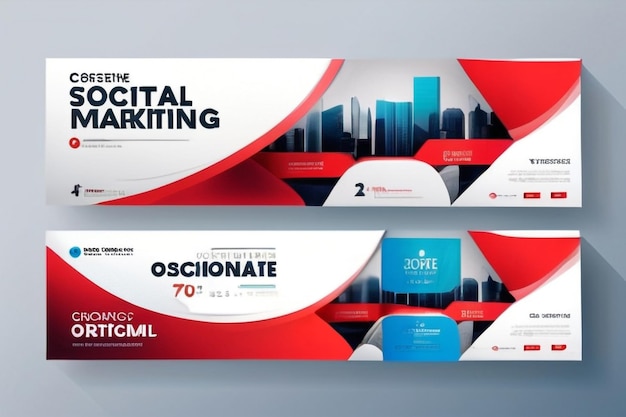 Agencja marketingu cyfrowego, biznes korporacyjny, media społecznościowe, banery, szablon banerów internetowych