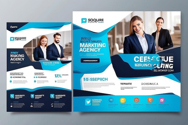 Agencja marketingu cyfrowego korporacyjny banner mediów społecznościowych szablon banera internetowego kwadratowy projekt ulotki