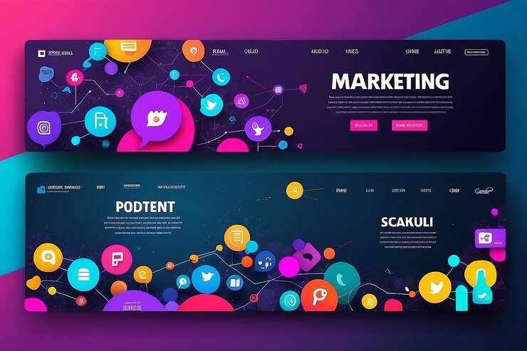 Zdjęcie agencja marketingu cyfrowego linia czasowa mediów społecznościowych projekt okładki