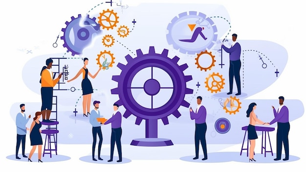 Agile rozwój oprogramowania z ilustracją DevOps Business 3D
