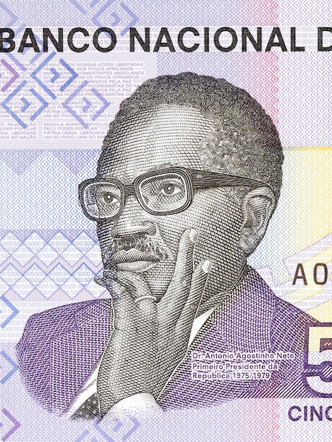 Agostinho Neto portret z angolskich pieniędzy - Kwanza