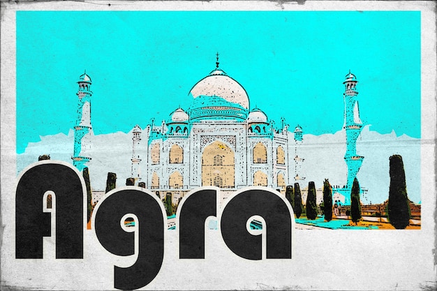 Agra Vintage pocztówka podróżnicza