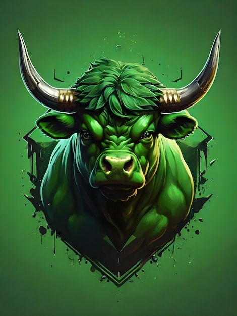 agresywne zielone logo Bull