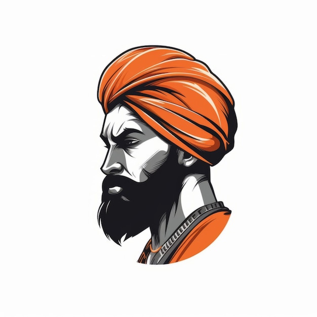 Agresywny projekt katalogu logo mody z turbanem