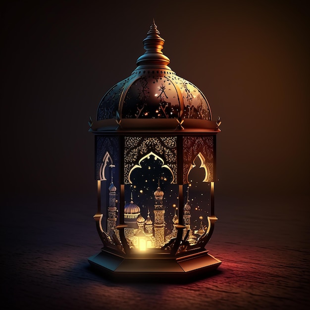 Ai art islamskie nocne światło Mosjid zdjęcia