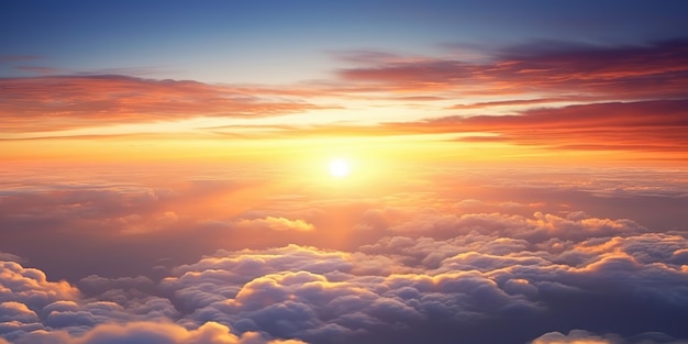 AI Generated AI Generative Powietrze chmury niebo krajobraz tło z góry widok Grafika