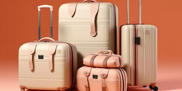 AI Generated AI Genetive Zdjęcie ilustracji rodziny bagaży podróżniczych i toreb podróżniczych