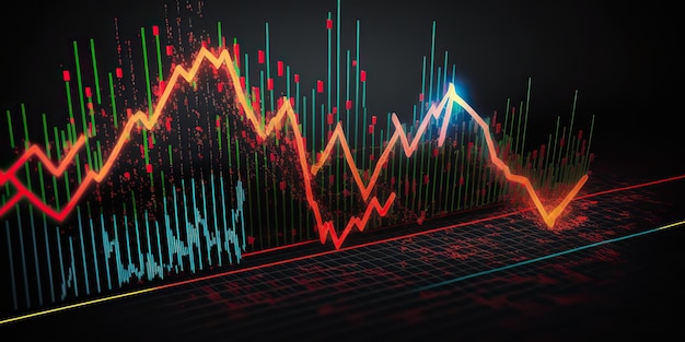 AI Generative AI Generated Dane wykresu biznesowego Forex Stock Finance Grapgh Statystyka dochodów marketingowych Grafiki