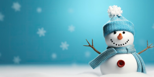 AI Generative AI Zimowe płatki śniegu, bałwan, bałwan, Boże Narodzenie, Nowy Rok