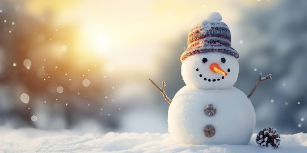 AI Generative AI Zimowe płatki śniegu, bałwan, bałwan, Boże Narodzenie, Nowy Rok